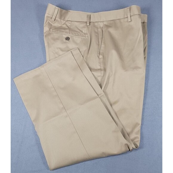 Mens Dockers Signature Khaki Pants Flat Front Size 38x29 Beige Classic Fit D3 - Picture 11 of 11